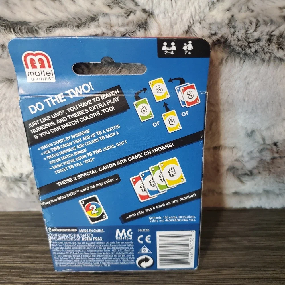 NEW Mattel DOS Card Game from Makers of UNO 2-4 Players Ages 7+,‎ Damaged Box